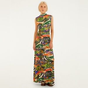 FARM RIO Multicolor Fish Sea Sleeveless Maxi Dress